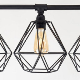 Valuelights Industrial 5 Way Satin Black Pipework Ceiling Light With Black Cage Shades - thumbnail 6