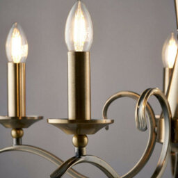 Hanging Flush Ceiling Pendant 5 Light Antique Brass Chandelier Lamp Bulb Holder - thumbnail 5