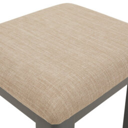 The Furniture Market Marbury Slate Grey Painted Dressing Table Stool Upholstered Natural Oatmeal Fabric Seat Pad Timeless Charm For Any Bedroom - thumbnail 2