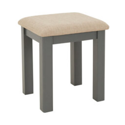 The Furniture Market Marbury Slate Grey Painted Dressing Table Stool Upholstered Natural Oatmeal Fabric Seat Pad Timeless Charm For Any Bedroom - thumbnail 3