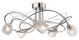 Luminosa Lighting Luminosa Henley 5 Light Flush Light Chrome, Clear Decorative Glass, G9