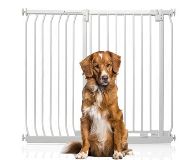Bettacare Extra Tall Elite Dog Gate, 116Cm - 125Cm, Matt White, Extra Tall 96.8Cm In Height, Pressure Fit Pet Gate - image 1