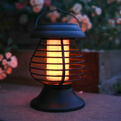 Gardenwize Solar Powered 2 In 1 Yellow Flame Lantern + Bug Zapper Decorative Garden Light Eco Friendly - image 1