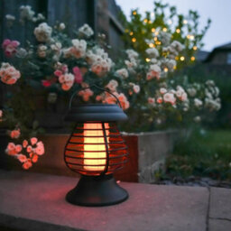 Gardenwize Solar Powered 2 In 1 Yellow Flame Lantern + Bug Zapper Decorative Garden Light Eco Friendly - thumbnail 3