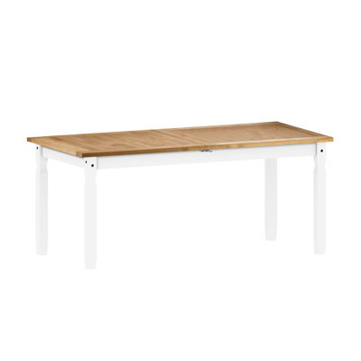 Mercers Furniture Corona White Large Extending Dining Table Solid Wood Pine Wooden Painted Adjustable Kitchen - image 1