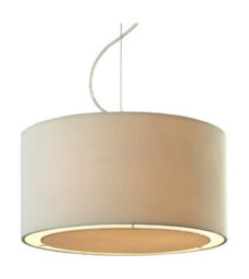 Luminosa Lighting Luminosa Clio 3 Light Round Ceiling Pendant Chrome, Cream, E27