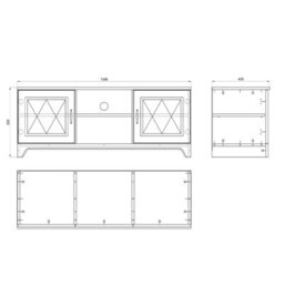 Heze Furniture Provenza 2 Door Tv Unit With Storage Rustic Style - Stone Oak / White Matt - thumbnail 3