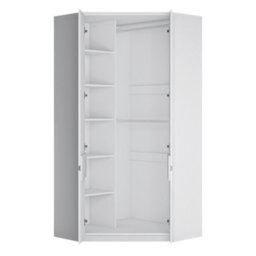 Furniture To Go Fribo Corner Wardrobe 2 Door In Alpine White - thumbnail 3