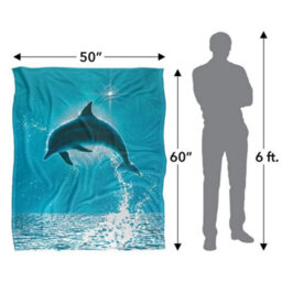 Royce Mcclure Silky Dolphin Sun Supersoft Blanket Blue/grey (152Cm X 127Cm) - thumbnail 4