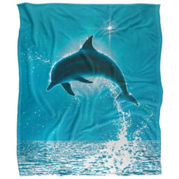 Royce Mcclure Silky Dolphin Sun Supersoft Blanket Blue/grey (152Cm X 127Cm) - thumbnail 1
