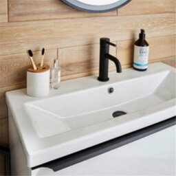 Clifton Bathroom 800mm Wall Mounted Drawer Unit, Ceramic Basin & Frame  Sonoma Oak - (Central) - Brassware Not Included - thumbnail 4