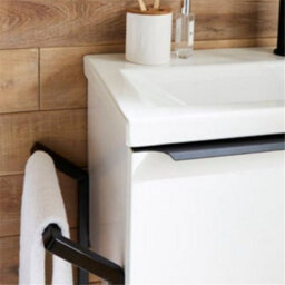 Clifton Bathroom 800mm Wall Mounted Drawer Unit, Ceramic Basin & Frame  Sonoma Oak - (Central) - Brassware Not Included - thumbnail 3