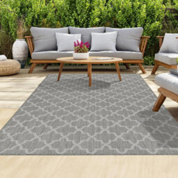 Homeart Outdoor Rugs Easy Cleaning Area Rugs For Balcony,garden,picnic,uv Weather Resistant  D.grey Cream,140X200