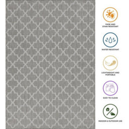 Homeart Outdoor Rugs Easy Cleaning Area Rugs For Balcony,garden,picnic,uv Weather Resistant  D.grey Cream,140X200 - thumbnail 5