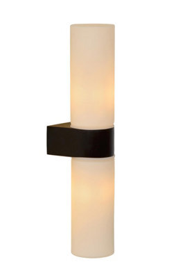 Lucide Jesse Twin Glass Wall Light Black / White - image 1