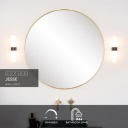 Lucide Jesse Twin Glass Wall Light Black / White - thumbnail 2