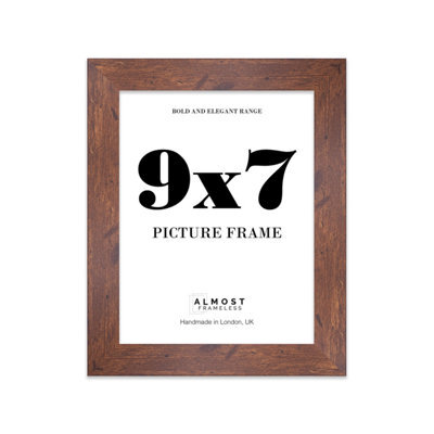 "20X20"" Walnut Picture Frame - 20X20"" Square Frame With 17X17"" Mount For 20X20""/17X17"" Pictures Moderrn Style Thin Edge, 1 Pack" - image 1