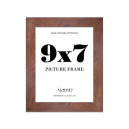 "20X20"" Walnut Picture Frame - 20X20"" Square Frame With 17X17"" Mount For 20X20""/17X17"" Pictures Moderrn Style Thin Edge, 1 Pack" - thumbnail 1