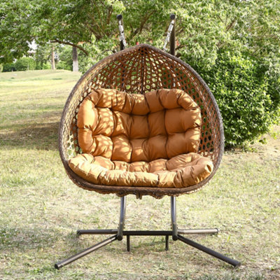 Alston Double Garden Hanging Egg Chair - Brown - image 1