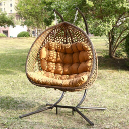 Alston Double Garden Hanging Egg Chair - Brown - thumbnail 2