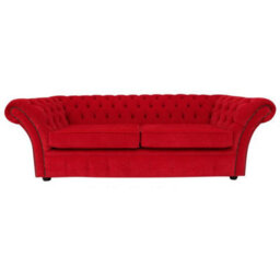 Chesterfield 3 Seater Pimlico Rouge Red Fabric Sofa Bespoke In Balmoral Style - thumbnail 2