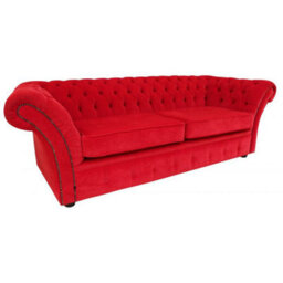 Chesterfield 3 Seater Pimlico Rouge Red Fabric Sofa Bespoke In Balmoral Style - thumbnail 4