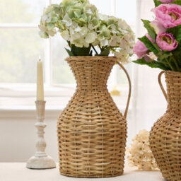 Dibor Traditional Rattan Home Decor Urn Flower Vase - thumbnail 1