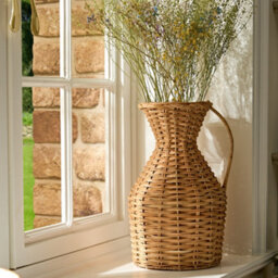 Dibor Traditional Rattan Home Decor Urn Flower Vase - thumbnail 3