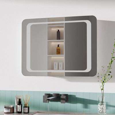Thehotsale Bathroom Led Wall-Mounted Waterproof Anti-Fog Mirror 80 X 60Cm - image 1
