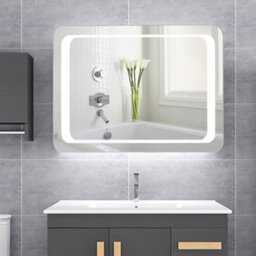 Thehotsale Bathroom Led Wall-Mounted Waterproof Anti-Fog Mirror 80 X 60Cm - thumbnail 4