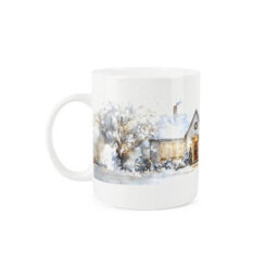 Purely Home Christmas House Mug - Winter Scenery Xmas Gift/present Bone China Cup - thumbnail 3