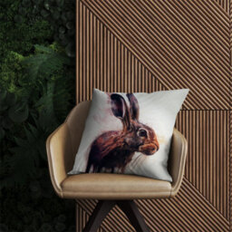 Warren Reed Designer Hare Face Splashart Outdoor Cushion 45Cm X 45Cm - thumbnail 2