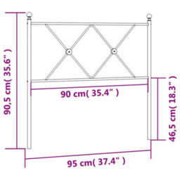 Berkfield Metal Headboard Black 90Cm - thumbnail 6