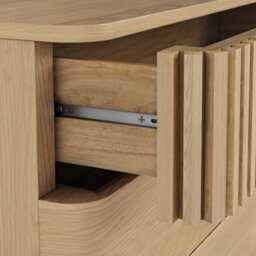 Finch Oak Slatted 6 Drawer Wide Chest By Roseland Furniture - thumbnail 4