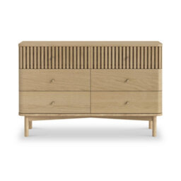 Finch Oak Slatted 6 Drawer Wide Chest By Roseland Furniture - thumbnail 6