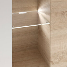 Direct Furniture Suppliers Ltd Modern Oak & White Tv Unit With Glass Details And Led Lights- Media Storage For Living Rooms - thumbnail 7