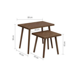 Herringford Nest Of Tables Walnut Parquet Design - thumbnail 9