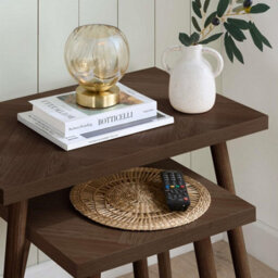 Herringford Nest Of Tables Walnut Parquet Design - thumbnail 2
