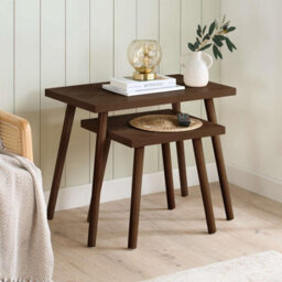 Herringford Nest Of Tables Walnut Parquet Design