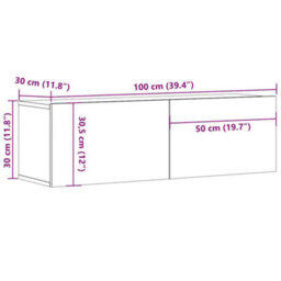 Vidaxl Tv Wall Cabinet Smoked Oak 100X30X30 Cm Engineered Wood - thumbnail 9