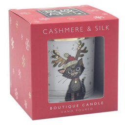 Cashmere & Silk Scented Candle Cat Design Christmas Gift Decorative Jar Candle - thumbnail 2