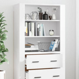 Berkfield Highboard White Engineered Wood - thumbnail 4