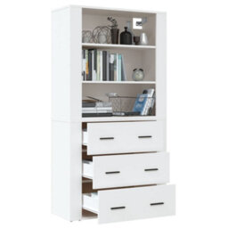 Berkfield Highboard White Engineered Wood - thumbnail 5