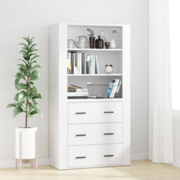 Berkfield Highboard White Engineered Wood - thumbnail 1