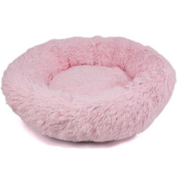 Actiaspet Dog Cat Bed Fluffy Donut Kitten Puppy Pet Cushion Calming Mattress Pink M - thumbnail 5