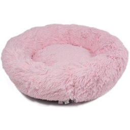 Actiaspet Dog Cat Bed Fluffy Donut Kitten Puppy Pet Cushion Calming Mattress Pink M - thumbnail 2