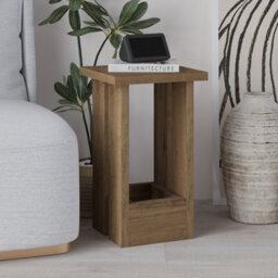 Decortie Tasos Modern Slim Side End Coffee Table 30Cm Particle Board Legs Dark Oak Effect Living Room H 50.5Cm - thumbnail 5