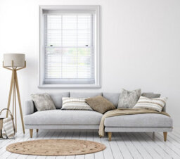 180Cm White Faux Wood Venetian Blind With Strings 160Cm Drop - thumbnail 2