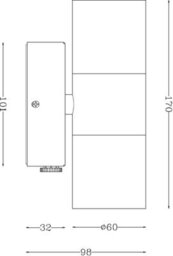 Luminosa Lighting Luminosa Gu10 Up And Down Wall Light With Photocell Sensor - White 230V Ip54 2X20W - thumbnail 2