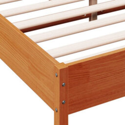 Berkfield Bed Frame Without Mattress Wax Brown 150X200 Cm King Size Solid Wood Pine - thumbnail 7